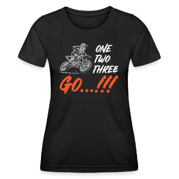 Un Deux Trois Go Motocross - T-shirt sport Femme - noir - Devant - AI Model Female 172 light (172cm)