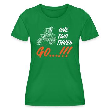 Un Deux Trois Go Motocross - T-shirt sport Femme - vert - Devant - AI Model Female 172 dark (172cm)