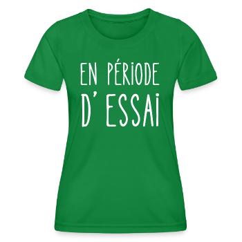 en période d'essai - T-shirt sport Femme - vert - Devant - AI Model Female 172 dark (172cm)