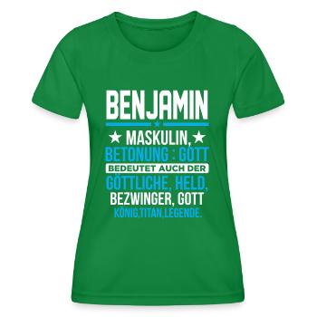 BENJAMIN - Titan - Frauen Funktions-T-Shirt - Kelly Green - Vorne - AI Model Female 172 dark (172cm)