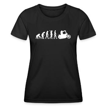 Chopper - Evolution des Menschen, Darwin - Frauen Funktions-T-Shirt - Schwarz - Vorne - AI Model Female 172 light (172cm)