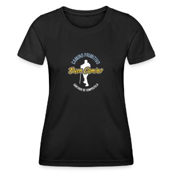 Buen Camino Primitivo Santiago de Compostela - Frauen Funktions-T-Shirt - Schwarz - Vorne - AI Model Female 172 light (172cm)