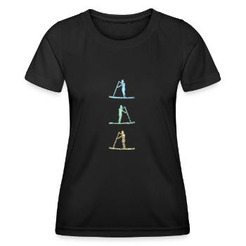 Retro Stand Up Paddling Paddling debout cadeau - T-shirt sport Femme - noir - Devant - AI Model Female 172 light (172cm)