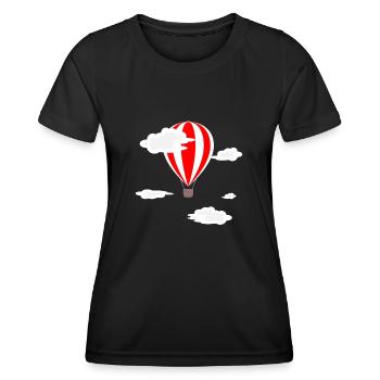 Montgolfière Ballon Nuages Cadeau - T-shirt sport Femme - noir - Devant - AI Model Female 172 light (172cm)