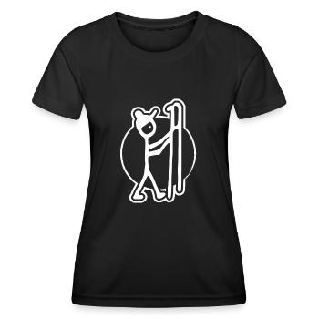 Skieur drôle de ski - T-shirt sport Femme - noir - Devant - AI Model Female 172 light (172cm)