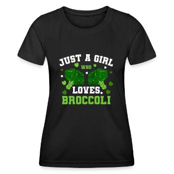 Brokkoli - Frauen Funktions-T-Shirt - Schwarz - Vorne - AI Model Female 172 light (172cm)