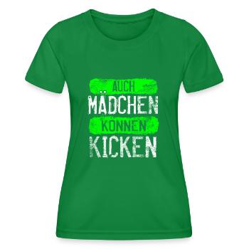 Lustiges Frauenfußball Mädchenpower - Frauen Funktions-T-Shirt - Kelly Green - Vorne - AI Model Female 172 dark (172cm)