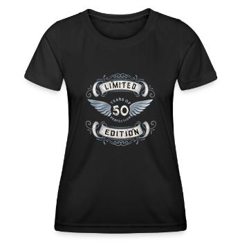 50th birthday gift vintage design t-shirt - Women's Functional T-Shirt - black - Front - AI Model Female 172 light (172cm)