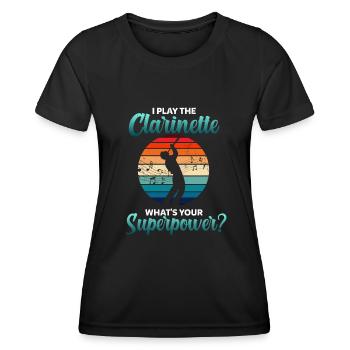 Klarinettenspieler Klarinette - Frauen Funktions-T-Shirt - Schwarz - Vorne - AI Model Female 172 light (172cm)