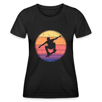 Skateboarding Stunt Skater Tricks Skateboard - Frauen Funktions-T-Shirt - Schwarz - Vorne - AI Model Female 172 light (172cm)