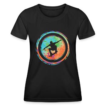 Skater Skateboard Tricks Skateboarding - Frauen Funktions-T-Shirt - Schwarz - Vorne - AI Model Female 172 light (172cm)