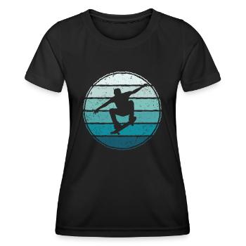 Skateboarding Skaten Skater Tricks Skateboard - Frauen Funktions-T-Shirt - Schwarz - Vorne - AI Model Female 172 light (172cm)