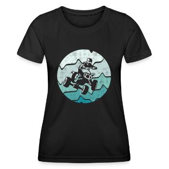 VTT Biker Retro Design Quad Quad Quad Quad - T-shirt sport Femme - noir - Devant - AI Model Female 172 light (172cm)