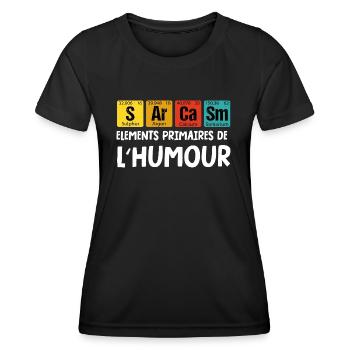 sarcasme - T-shirt sport Femme - noir - Devant - AI Model Female 172 light (172cm)