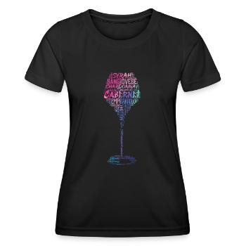 Wine grape varieties - Women's Functional T-Shirt - black - Front - AI Model Female 172 light (172cm)