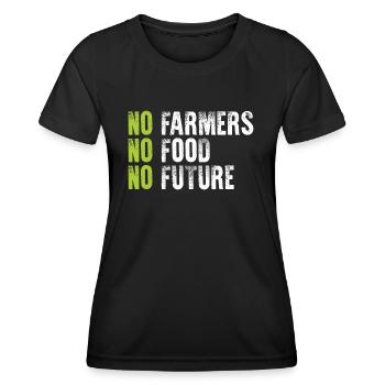 No Farmers No Food No Future - Frauen Funktions-T-Shirt - Schwarz - Vorne - AI Model Female 172 light (172cm)
