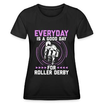 Roller derby - T-shirt sport Femme - noir - Devant - AI Model Female 172 light (172cm)