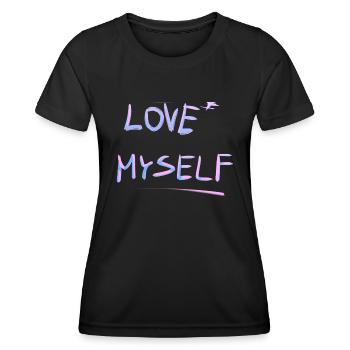 Moi-même, ligne d’amour de soi - T-shirt sport Femme - noir - Devant - AI Model Female 172 light (172cm)