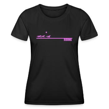 Horse Riding Sun Pink - T-shirt sport Femme - noir - Devant - AI Model Female 172 light (172cm)
