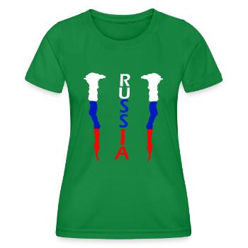 russia_2 - Women's Functional T-Shirt - kelly green - Front - AI Model Female 172 dark (172cm)