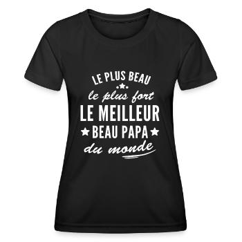le meilleur beau papa du monde - T-shirt sport Femme - noir - Devant - AI Model Female 172 light (172cm)