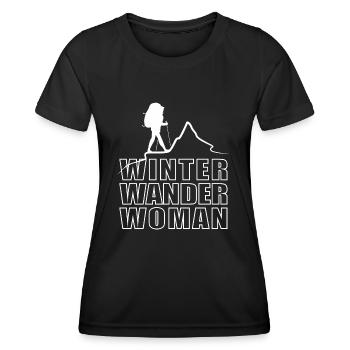 Winter wander woman - Frauen Funktions-T-Shirt - Schwarz - Vorne - AI Model Female 172 light (172cm)