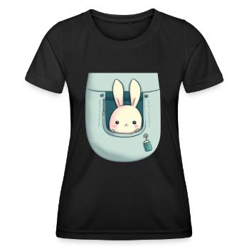 lapin kawaii! - T-shirt sport Femme - noir - Devant - AI Model Female 172 light (172cm)