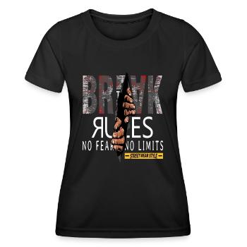 Break Rules - Regeln Brechen - Frauen Funktions-T-Shirt - Schwarz - Vorne - AI Model Female 172 light (172cm)