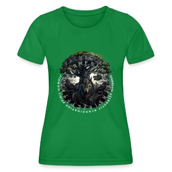 Wikinger Valhalla Wolf Odins - Frauen Funktions-T-Shirt - Kelly Green - Vorne - AI Model Female 172 dark (172cm)