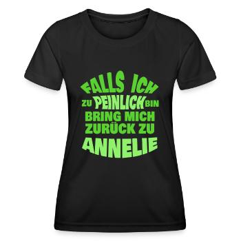 Annelie als Jungesellenabschied - Frauen Funktions-T-Shirt - Schwarz - Vorne - AI Model Female 172 light (172cm)
