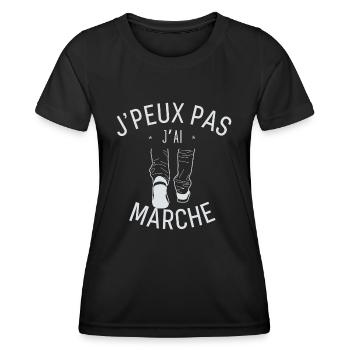 J peux pas j ai marche - T-shirt sport Femme - noir - Devant - AI Model Female 172 light (172cm)