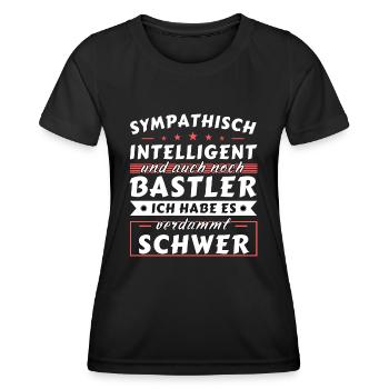 Sympathisch und intelligent - Bastler Edition - Frauen Funktions-T-Shirt - Schwarz - Vorne - AI Model Female 172 light (172cm)