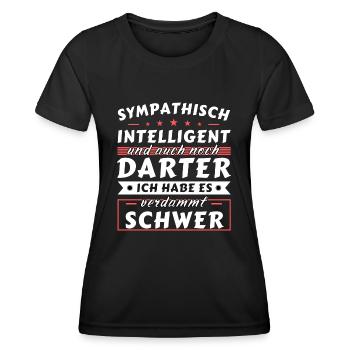 Sympathisch und intelligent - Darter Edition - Frauen Funktions-T-Shirt - Schwarz - Vorne - AI Model Female 172 light (172cm)