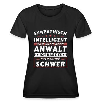 Sympathisch und intelligent - Anwalt Edition - Frauen Funktions-T-Shirt - Schwarz - Vorne - AI Model Female 172 light (172cm)