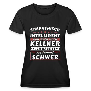 Sympathisch und intelligent - Kellner Edition - Frauen Funktions-T-Shirt - Schwarz - Vorne - AI Model Female 172 light (172cm)