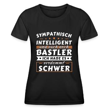 Sympathisch und intelligent - Bastler Edition - Frauen Funktions-T-Shirt - Schwarz - Vorne - AI Model Female 172 light (172cm)