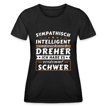 Sympathisch und intelligent - Dreher Edition - Frauen Funktions-T-Shirt - Schwarz - Vorne - AI Model Female 172 light (172cm)