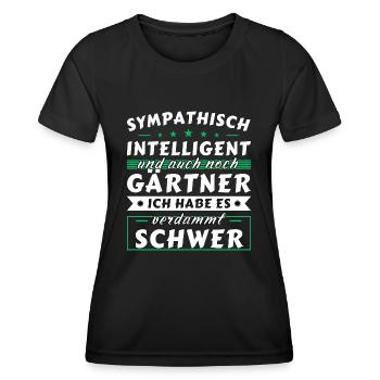 Sympathisch und intelligent - Gärtner Edition - Frauen Funktions-T-Shirt - Schwarz - Vorne - AI Model Female 172 light (172cm)