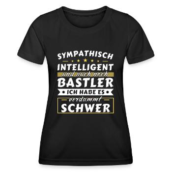 Sympathisch und intelligent - Bastler Edition - Frauen Funktions-T-Shirt - Schwarz - Vorne - AI Model Female 172 light (172cm)