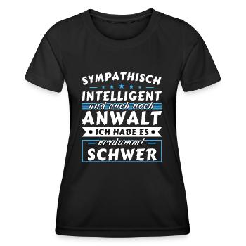 Sympathisch und intelligent - Anwalt Edition - Frauen Funktions-T-Shirt - Schwarz - Vorne - AI Model Female 172 light (172cm)