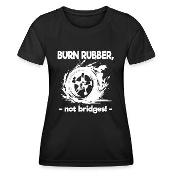 Burn Rubber Burnout Auto Tuning Voiture Drifting Drift - T-shirt sport Femme - noir - Devant - AI Model Female 172 light (172cm)