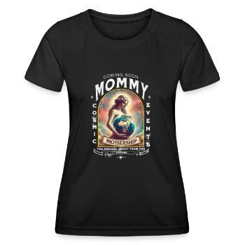 tshirt " maman évènements cosmique " - T-shirt sport Femme - noir - Devant - AI Model Female 172 light (172cm)