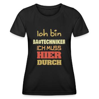 Technicien de la construction en tant que profession - T-shirt sport Femme - noir - Devant - AI Model Female 172 light (172cm)