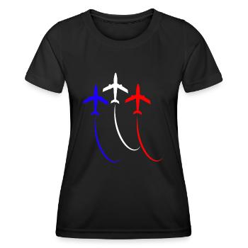 French army blue white red - Women's Functional T-Shirt - black - Front - AI Model Female 172 light (172cm)