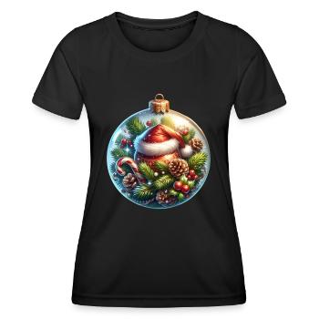 Décoration de Noël Boule de Noël Noël - T-shirt sport Femme - noir - Devant - AI Model Female 172 light (172cm)