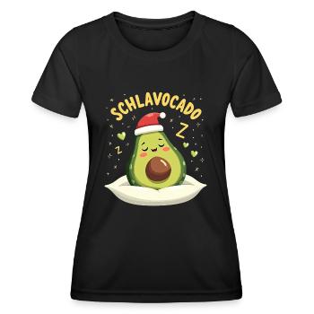Schlavocado Offiziell Schlafanzug Avocado - Frauen Funktions-T-Shirt - Schwarz - Vorne - AI Model Female 172 light (172cm)