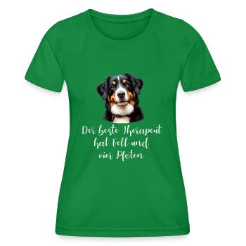 The best therapist has fur and four paws - Women's Functional T-Shirt - kelly green - Front - AI Model Female 172 dark (172cm)
