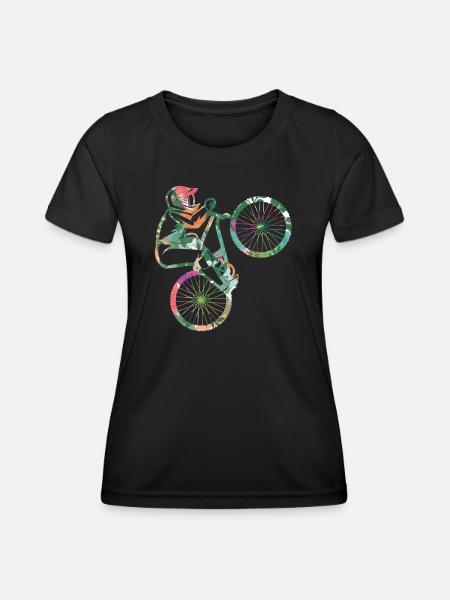 Mountain Bike Bike Girls Mountain Bike - Women's Functional T-Shirt - black