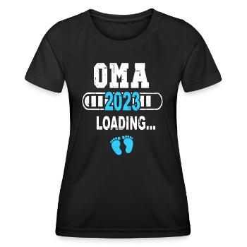 Werdende Oma Schwangerschaft Verkünden Baby Party - Frauen Funktions-T-Shirt - Schwarz - Vorne - AI Model Female 172 light (172cm)