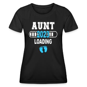 Aunt Announcement Pregnancy Pregnant Baby Gift - Frauen Funktions-T-Shirt - Schwarz - Vorne - AI Model Female 172 light (172cm)